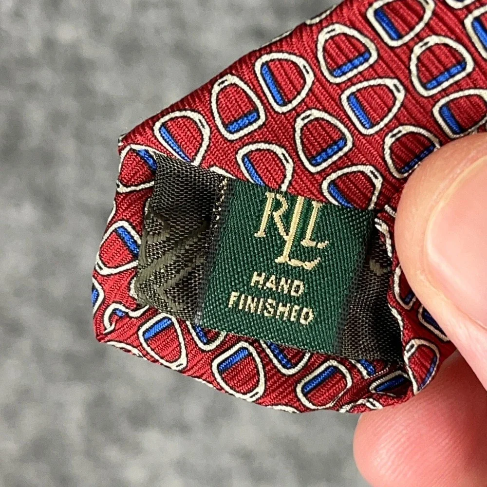 Lauren Ralph Lauren Geometric Silk Tie‎ Vintage 90s Archive Heritage Dresswear